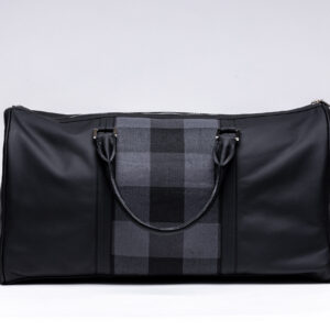 Weekender Schwarz mit grauem Karomuster – Detail- und weitere Ansicht