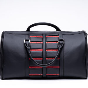 Weekender Schwarz-Rot – sportliches Streifendesign – Detail- und weitere Ansicht
