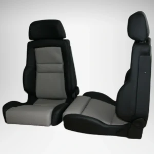 Recaro Idealsitz CS Sitzpaar mit schwarzem Leder außen und hellgrauer Mitte – Ansicht 2