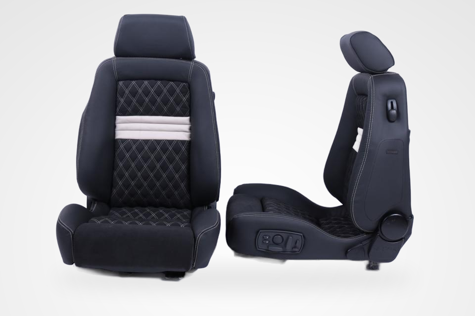 KLA 2763007268 01 Studio Autopolsterei 2 Recaro ergomed ES Klimapaket Leder neu bezogen SAB