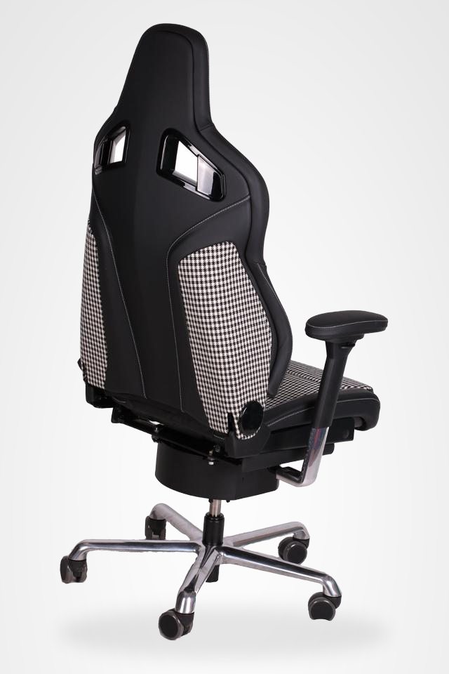 KLA 2770663406 02 Studio Autopolsterei Bürostuhl aus Recaro Sportster CS Leder Porsche Pepita neu bezoge – Bild 2