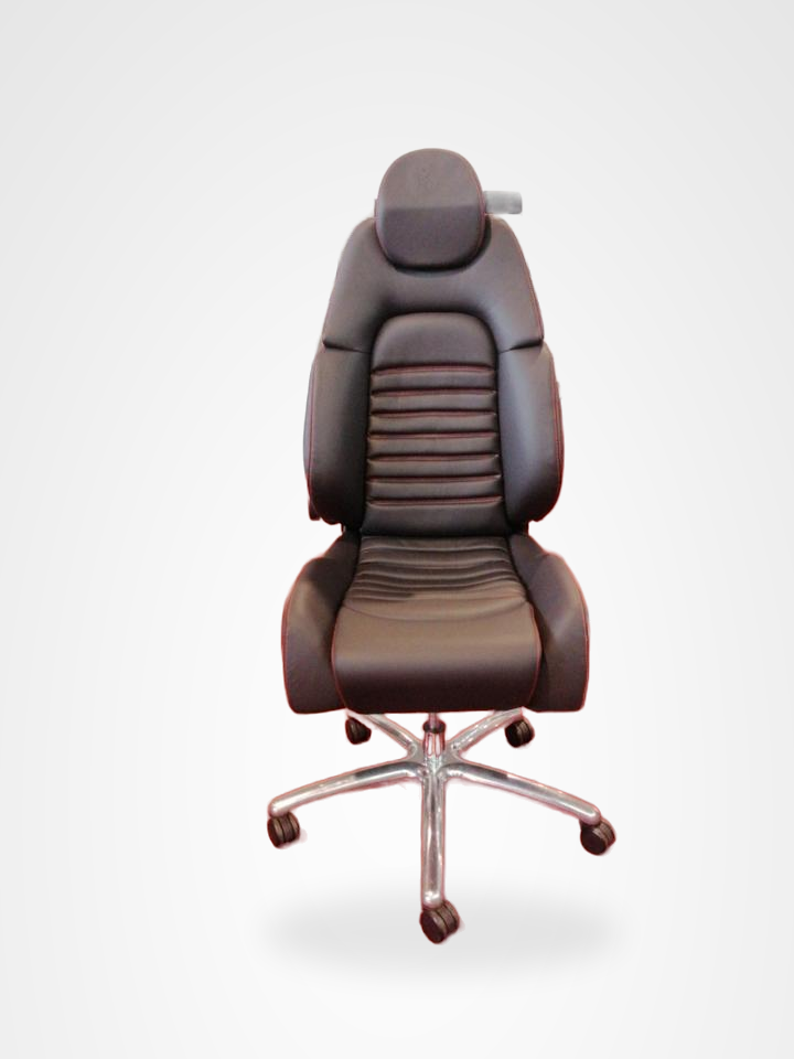 KLA 2770663406 06 Studio Autopolsterei Bürostuhl aus Recaro Sportster CS Leder Porsche Pepita neu bezoge – Bild 6
