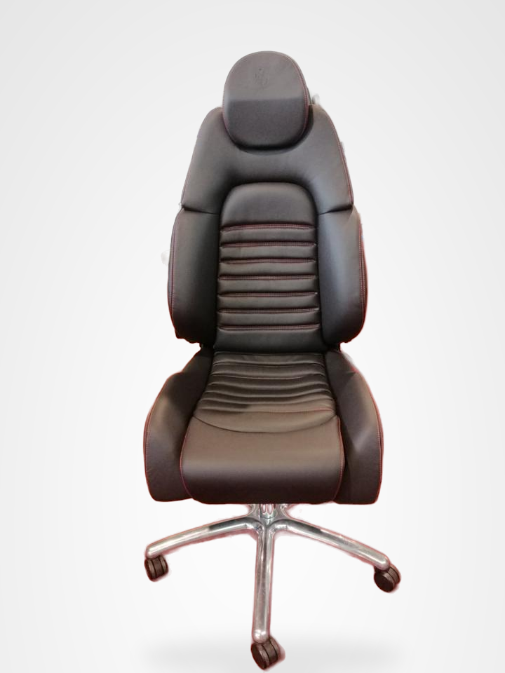 KLA 2770663406 07 Studio Autopolsterei Bürostuhl aus Recaro Sportster CS Leder Porsche Pepita neu bezoge – Bild 7