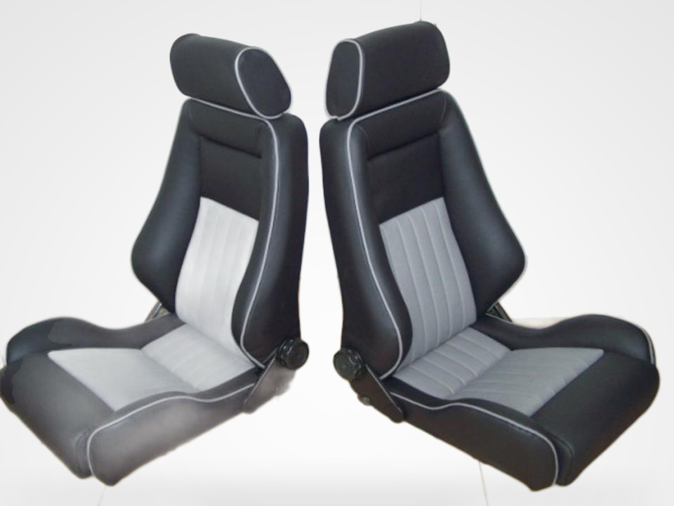 KLA 2779191559 01 Studio Autopolsterei 2 Recaro Specialist L Leder schwarz-grau Pfeiffen restauriert