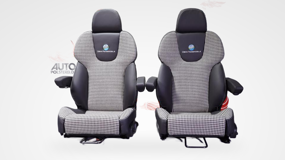 KLA 2885697440 01 Studio Autopolsterei 2 Recaro Style Leder Alcantara neu bezogen Pepita Armlehne
