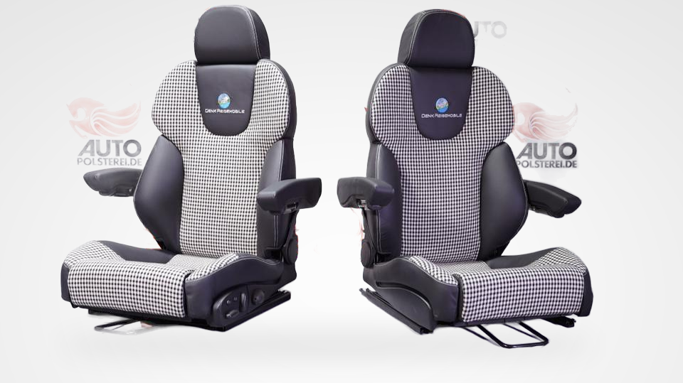 KLA 2885697440 05 Studio Autopolsterei 2 Recaro Style Leder Alcantara neu bezogen Pepita Armlehne – Bild 5