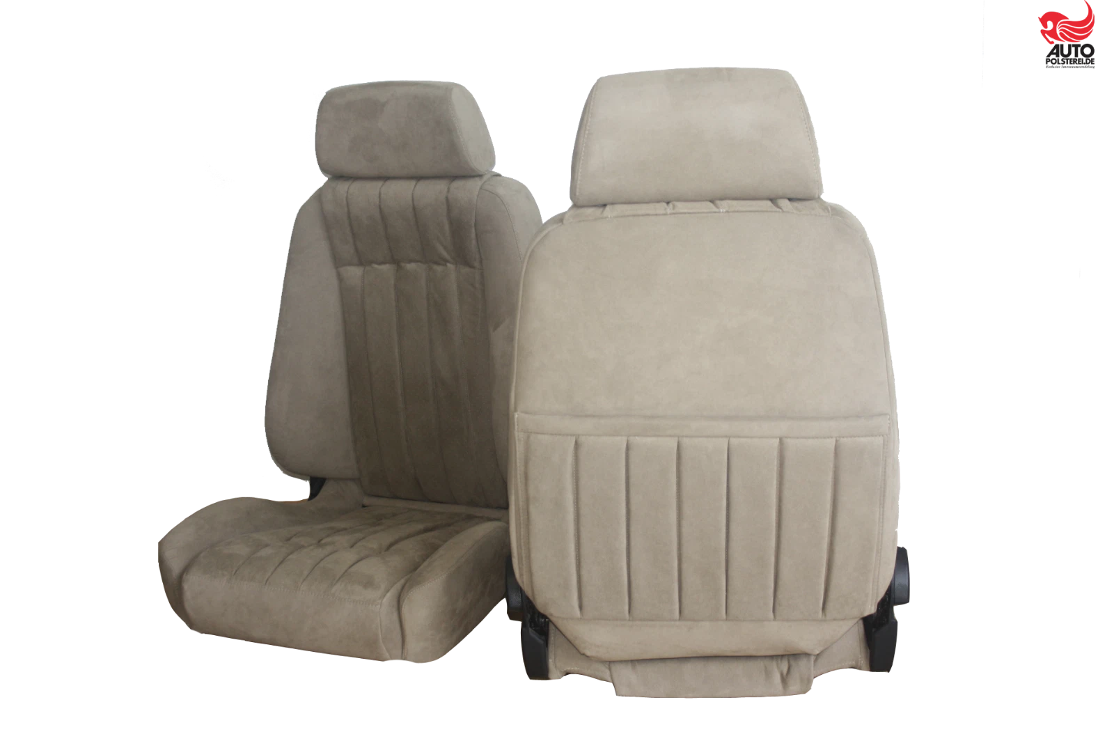 RECARO Ergomed beige Alcantara Sitzpaar – Detail 2 Autopolsterei RECARO Ergomed beige Alcantara Sitzpaar – Detail 2