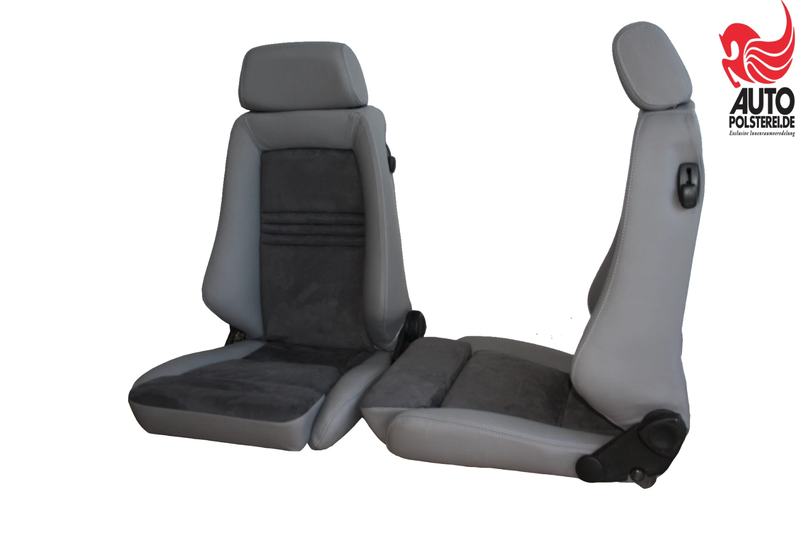 RECARO Specialist M hellgrau und Alcantara dunkelgrau – Bild 2 Autopolsterei RECARO Specialist M Sitzpaar in hellgrauem Leder und dunkelgrauem Alcantara, Produktfoto 2 von 6