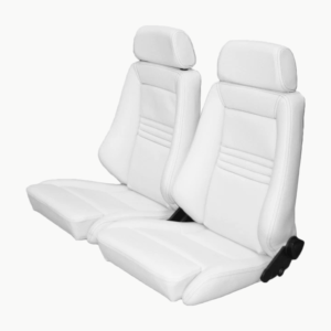 Graues RECARO Specialist M Sitzpaar in seitlicher Ansicht