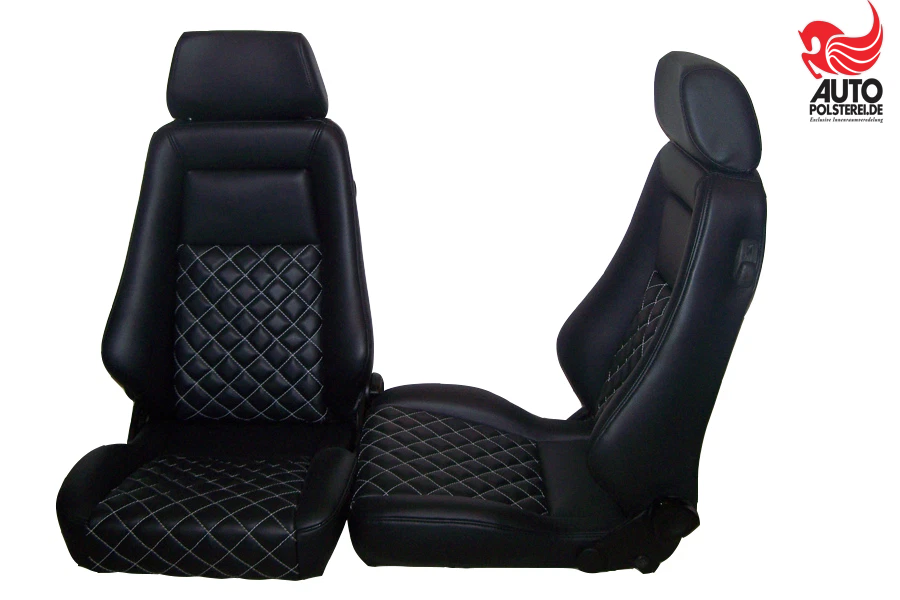 s l1600 107 Autopolsterei RECARO Specialist S Sitze schwarzes Kunstleder Rauten Sitzheizung