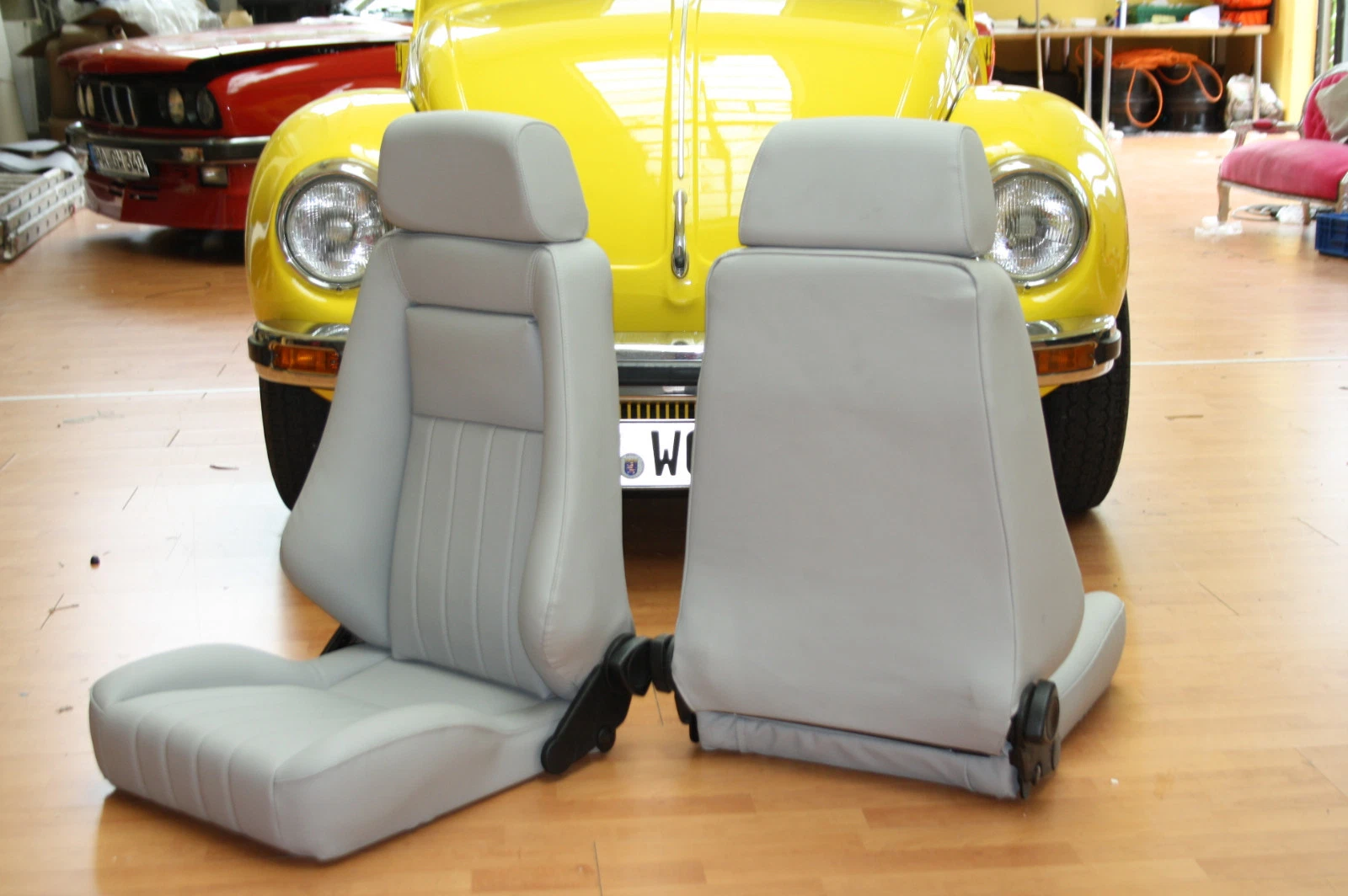 s l1600 125 Autopolsterei Paar graue RECARO Specialist S Sitze